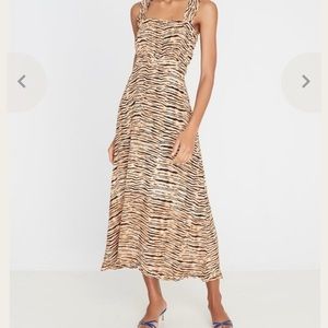 Faithfull the Brand Saint Tropez Midi Dress in Wyldie Animal size XS